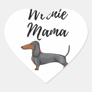 womens weenie mama design funny dachshund lover we heart sticker
