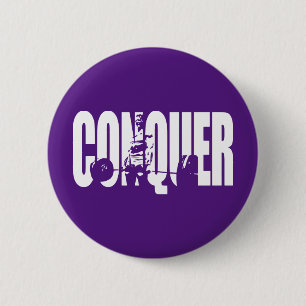 Women's Weightlifting Motivation - CONQUER 6 Cm Round Badge