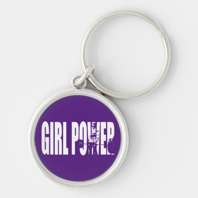 Women's Weightlifting Motivation - Girl Power Key Ring (Front)
