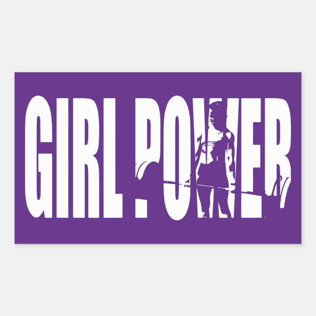 Women's Weightlifting Motivation - Girl Power Rectangular Sticker (Front)