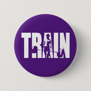Women's Weightlifting Motivation - TRAIN 6 Cm Round Badge