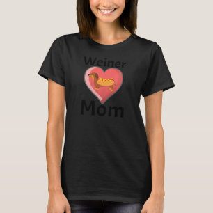 Womens Weiner Mum Dachshund Weenie Dog Heart Love T-Shirt