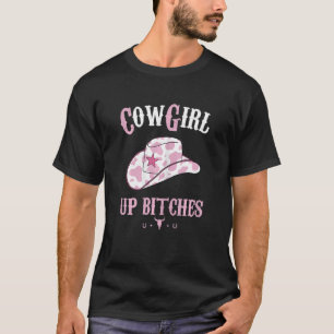 Womens Western Cowgirl Yeehaw Hippie Boho Cow Bull T-Shirt