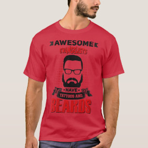 Womens Wh Awesome Evangelists attoo Beard VNeck  T-Shirt