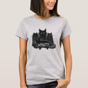 Women's "What?!" Funny Cat T-Shirt