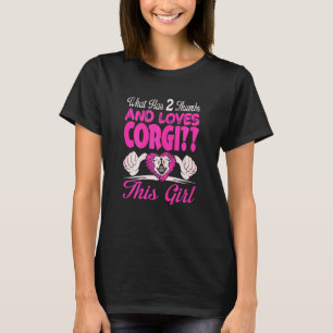 Womens What Has 2 Thumbs And Loves Corgi This Girl T-Shirt