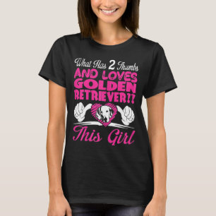 Womens What Has 2 Thumbs And Loves Golden Retrieve T-Shirt
