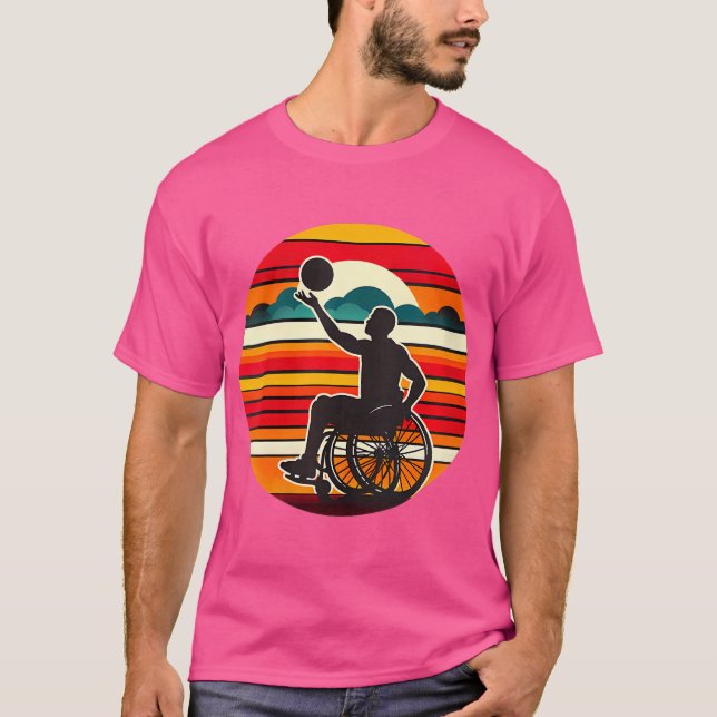 Womens Wheelchair Basketball Vintage Graphic Wheel T-Shirt (Front)