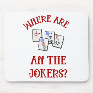 Womens Where Are All The Jokers Funny Mahjong V-ne Mouse Mat