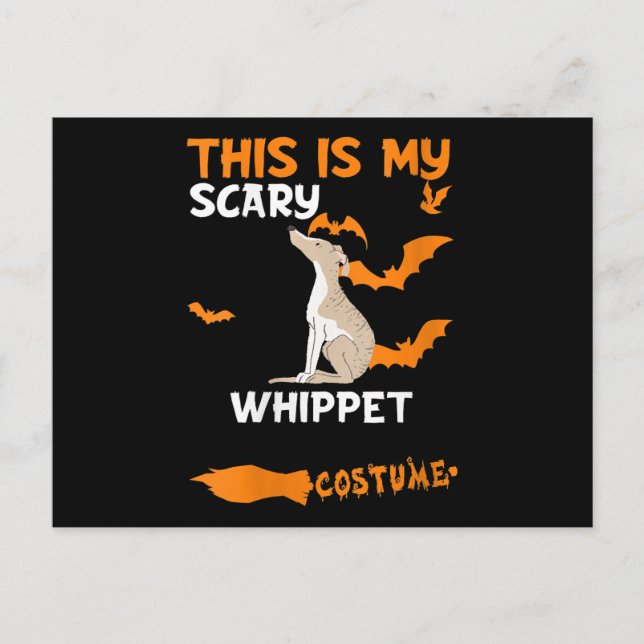 Womens Whippet Costume Halloween Lazy Scary Dog Announcement Postcard (Front)