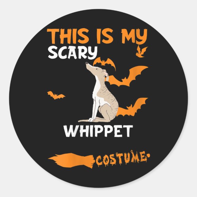 Womens Whippet Costume Halloween Lazy Scary Dog Classic Round Sticker (Front)