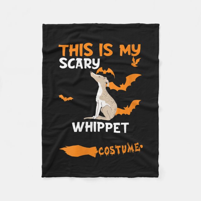 Womens Whippet Costume Halloween Lazy Scary Dog Fleece Blanket (Front)