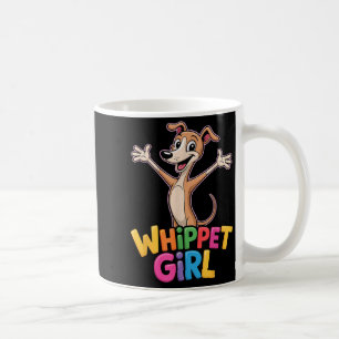 Womens whippet girl cartoon small sighthound pet coffee mug