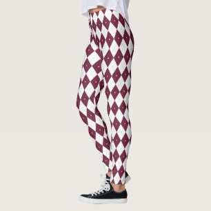 Women's White Argyle Leggings