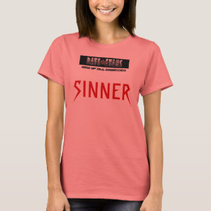 WOMEN'S WHITE/BLACK RINGER T-SHIRT SINNER
