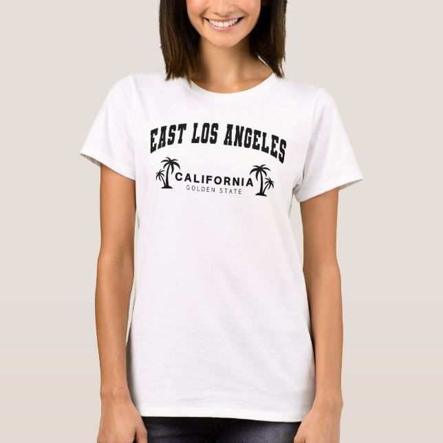 Women's White East Los Angeles, California T-Shirt (Front)