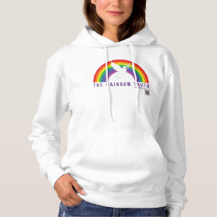 Women's White Hoodie Rainbow God's Promise Dove