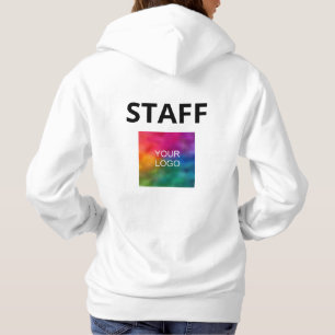 Womens White Hoodies Staff Member Logo Here
