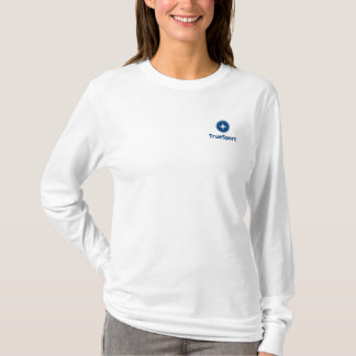 Women's White Long Sleeve Hooded T-Shirt w/Logo