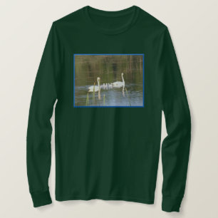 Women's White Swan Family Long Sleeved T-Shirt