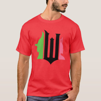 Womens Wicked Pink Green Front Back VNeck girl T-Shirt