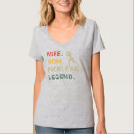 Womens Wife Mum Pickleball Legend Funny T-Shirt<br><div class="desc">Womens Wife Mum Pickleball Legend Funny Pickleball Mum Gift. Perfect gift for your dad,  mum,  papa,  men,  women,  friend and family members on Thanksgiving Day,  Christmas Day,  Mothers Day,  Fathers Day,  4th of July,  1776 Independant day,  Veterans Day,  Halloween Day,  Patrick's Day</div>