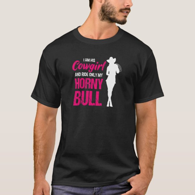 Womens Wild West Western Rodeo Bull Riding Cowgirl T-Shirt (Front)