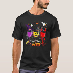 Womens Wine Glass Of Witchcraft Halloween T-Shirt