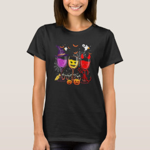 Womens Wine Glass Of Witchcraft  Halloween T-Shirt