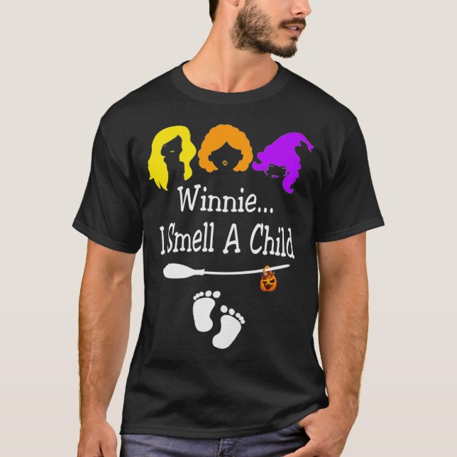 Womens Winnie I smell A Child Halloween Pregnancy  T-Shirt (Front)
