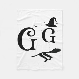 Womens Witch Hat Graphic Spooky Gg Funny Halloween Fleece Blanket