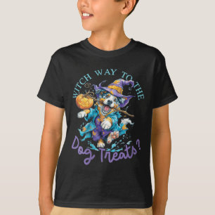 Womens Witch Way To The Dog Treats_ - Cute Dog T-Shirt