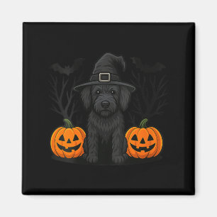 Womens Witchy Black Labradoodle Dog Halloween Magnet