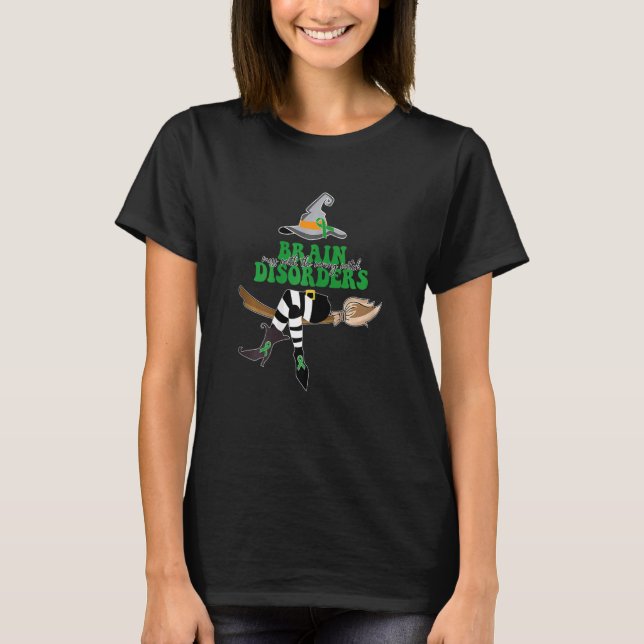 Womens Witchy Brain Disorders Fighter Halloween 20 T-Shirt (Front)