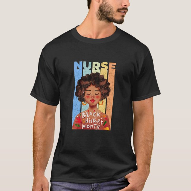 Womens Woman Nurse Afro African Black History Mont T-Shirt (Front)