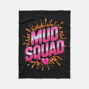 Womens Womans Muddy Mud Run Squad Mudding Running  Fleece Blanket