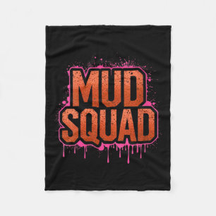 Womens Womans Muddy Mud Run Squad Mudding Running  Fleece Blanket