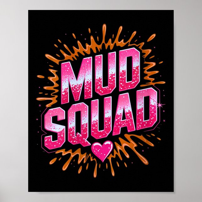 Womens Womans Muddy Mud Run Squad Mudding Running  Poster (Front)