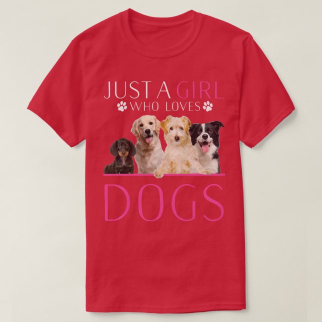 Womens Women Dog Training Lover Just A Girl Who Lo T-Shirt (Design Front)