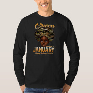 Womens Women Girl Queen Was Born In January Happy T-Shirt