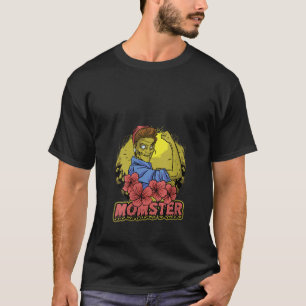 Womens Women Halloween Momster Zombie Mum V Neck T-Shirt