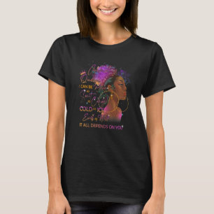 Womens Womens Birthday Gemini Queen Melanin Afro T-Shirt