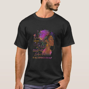 Womens Womens Birthday Virgo Queen  Melanin Afro B T-Shirt