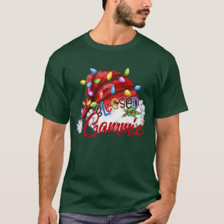 Womens Womens Blessed Gammie Santa Hat  Christmas  T-Shirt