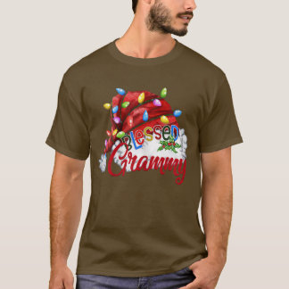 Womens Womens Blessed Grammy Santa Hat Christmas T-Shirt