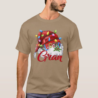 Womens Womens Blessed Gran Santa Hat Christmas Li T-Shirt