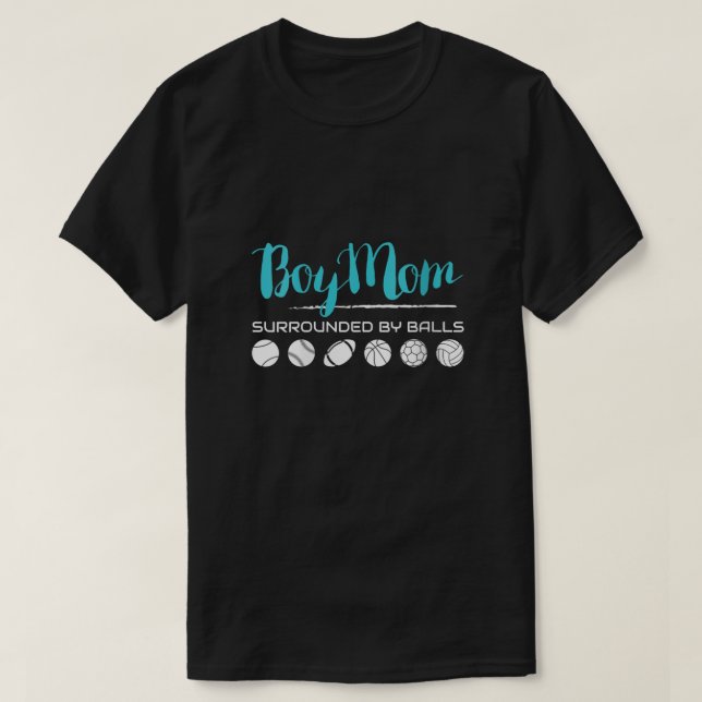 Womens Womens Boy Mom Surrounded By Balls TShirt F (Design Front)