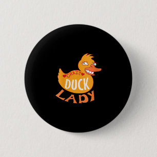 Womens Womens Duck Lady Gift Duckling And Ducky 6 Cm Round Badge