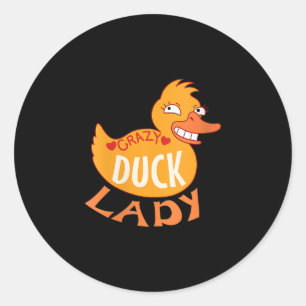 Womens Womens Duck Lady Gift Duckling And Ducky Classic Round Sticker