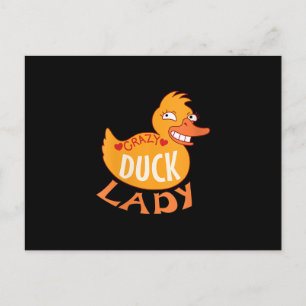 Womens Womens Duck Lady Gift Duckling And Ducky Holiday Postcard